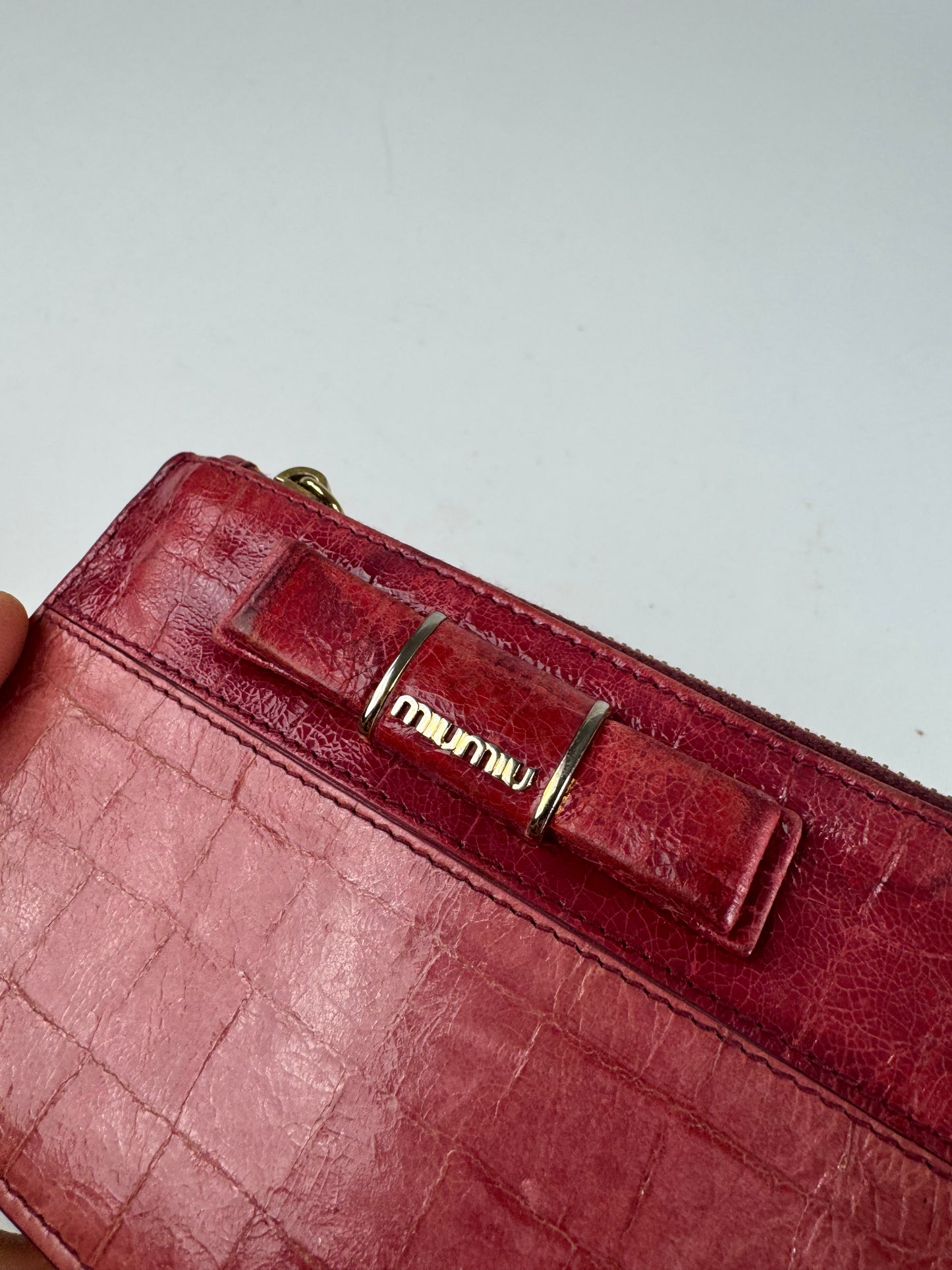 Vintage Miu Miu Leather Card Holder Pink