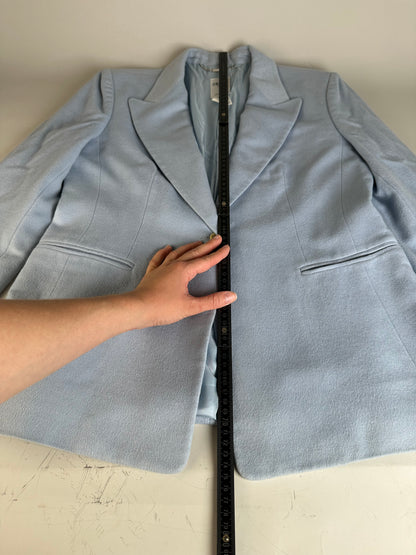 Vintage Celine Cashmere Angora Blazer Light Blue XL