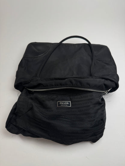 Sac Trangle Prada vintage en cuir polyester noir