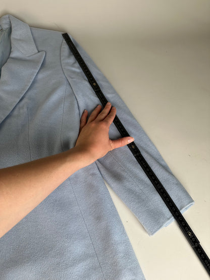 Vintage Celine Cashmere Angora Blazer Light Blue XL