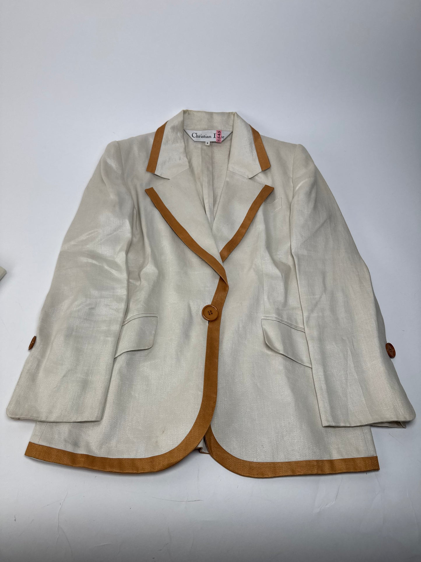 Vintage Dior Twin Set White Brown M/L