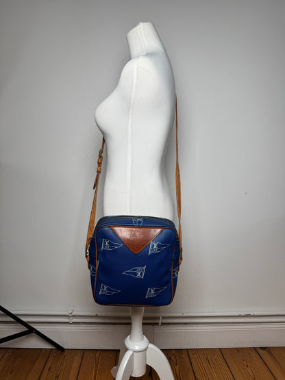 Vintage Louis Vuitton Americas Cup 2000 Leather Crossbody Bag Blue Brown