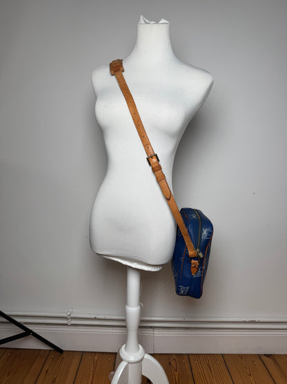 Vintage Louis Vuitton Americas Cup 2000 Leather Crossbody Bag Blue Brown