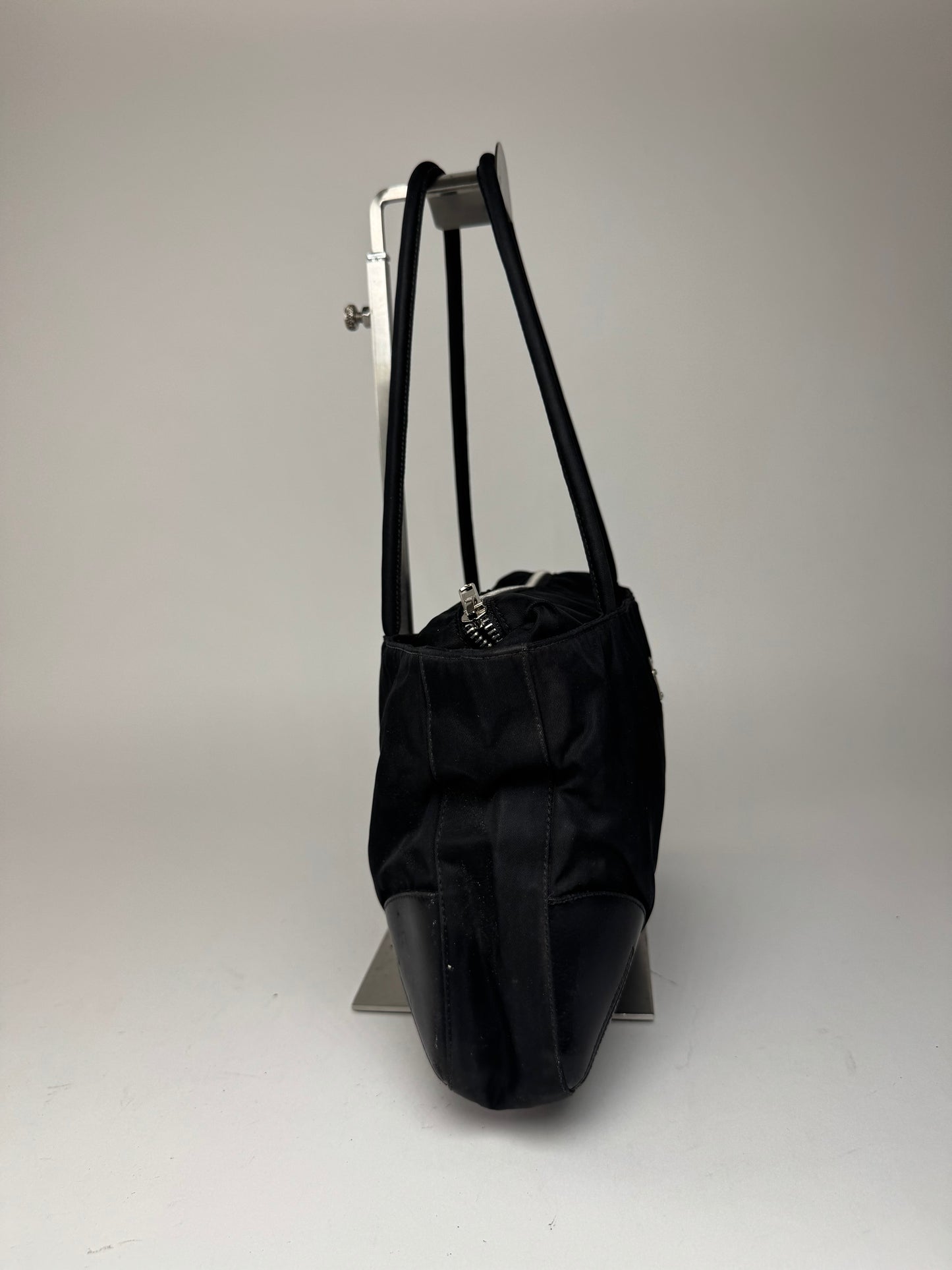 Sac Trangle Prada vintage en cuir polyester noir