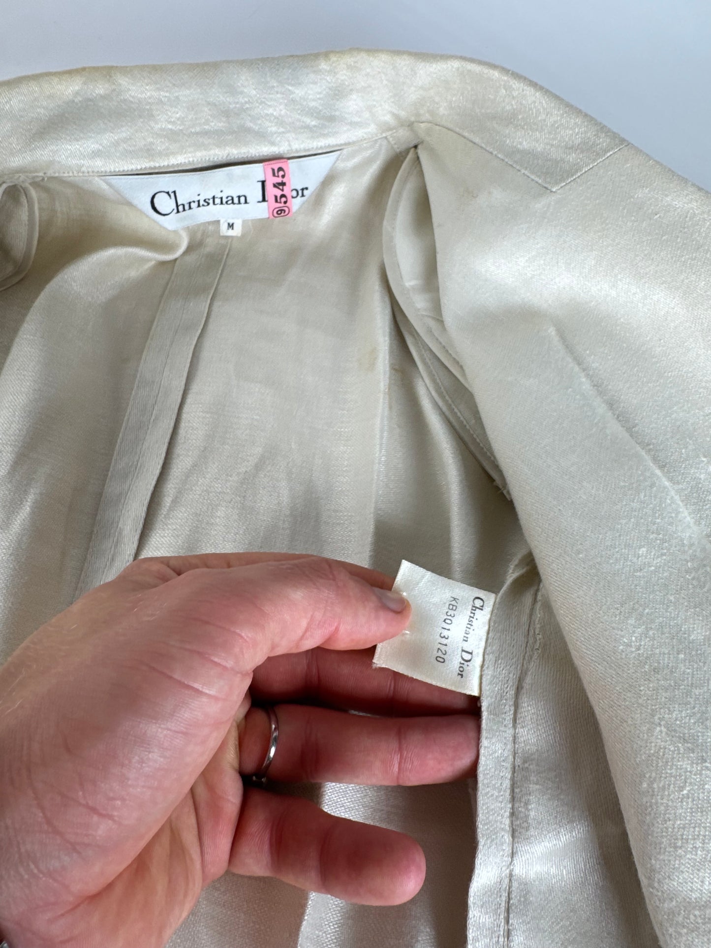 Vintage Dior Twin Set White Brown M/L