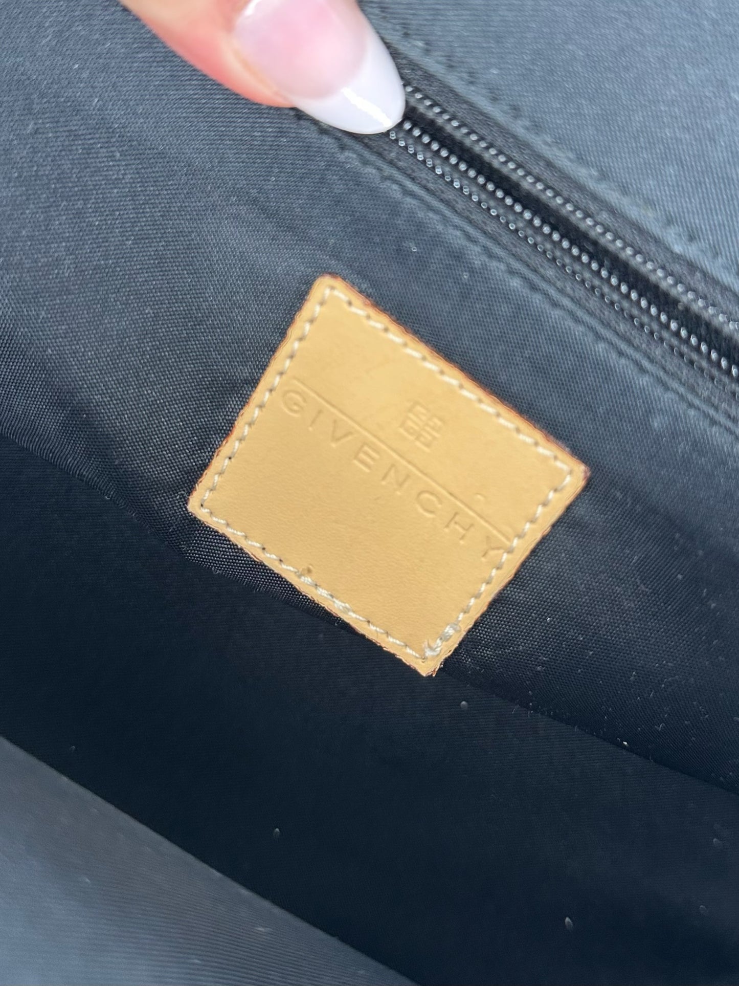 Vintage Givenchy Leather Canvas Monogram Bag yellow brown