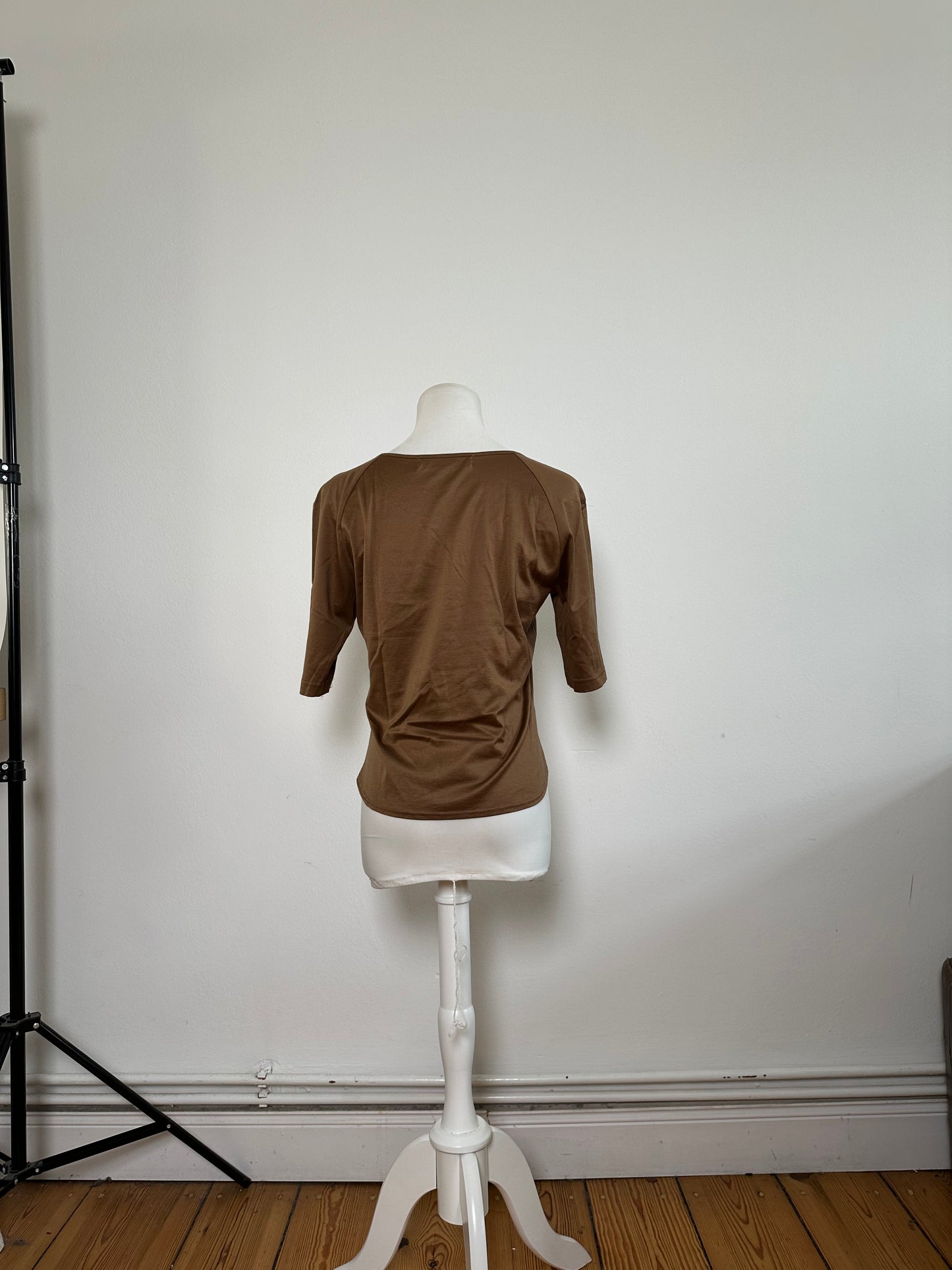Vintage Chloé Embellished Logo Cotton Top Brown M