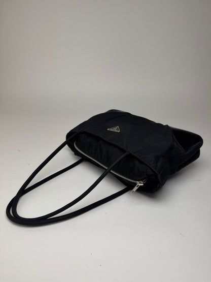 Sac Trangle Prada vintage en cuir polyester noir