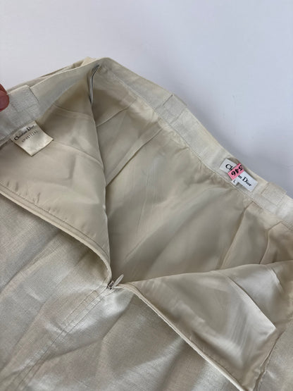 Vintage Dior Twin Set White Brown M/L