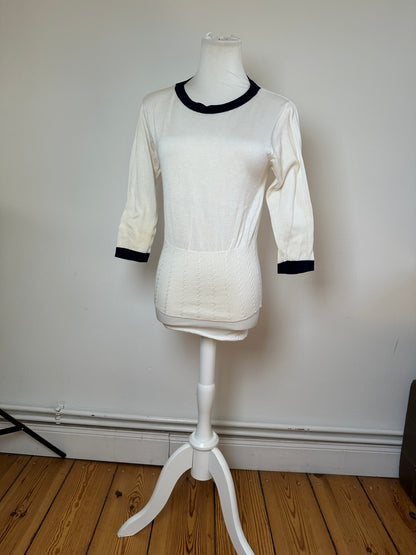 Vintage Dior Sports Crewneck Sweater Cream Navy M