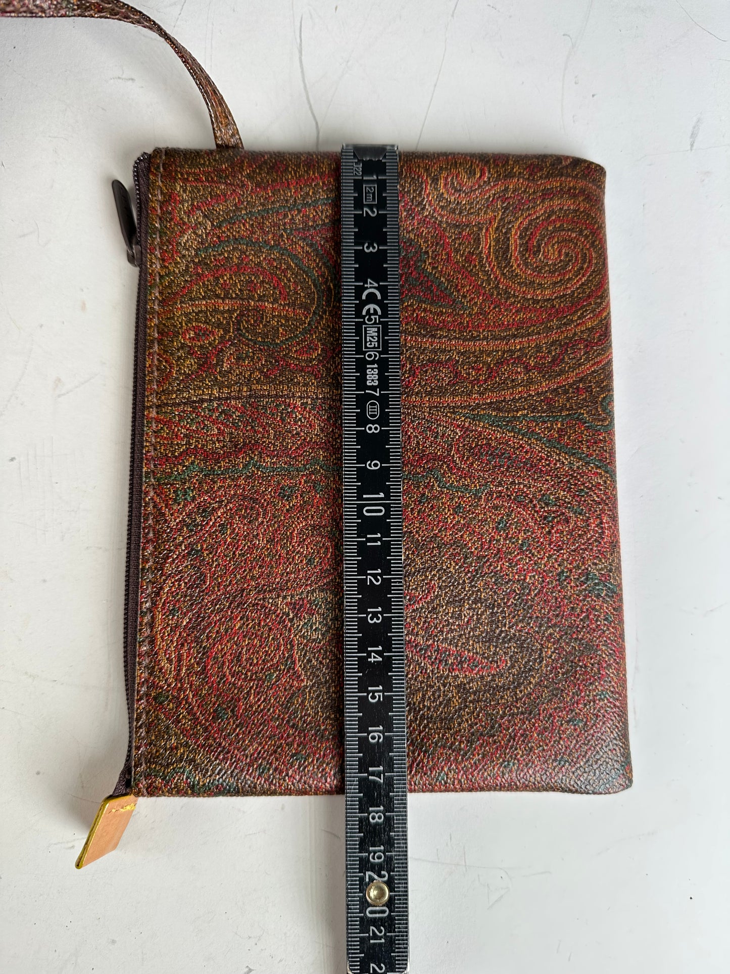 Vintage Etro Paisley Coated Canvas Tote Burgundy Rust
