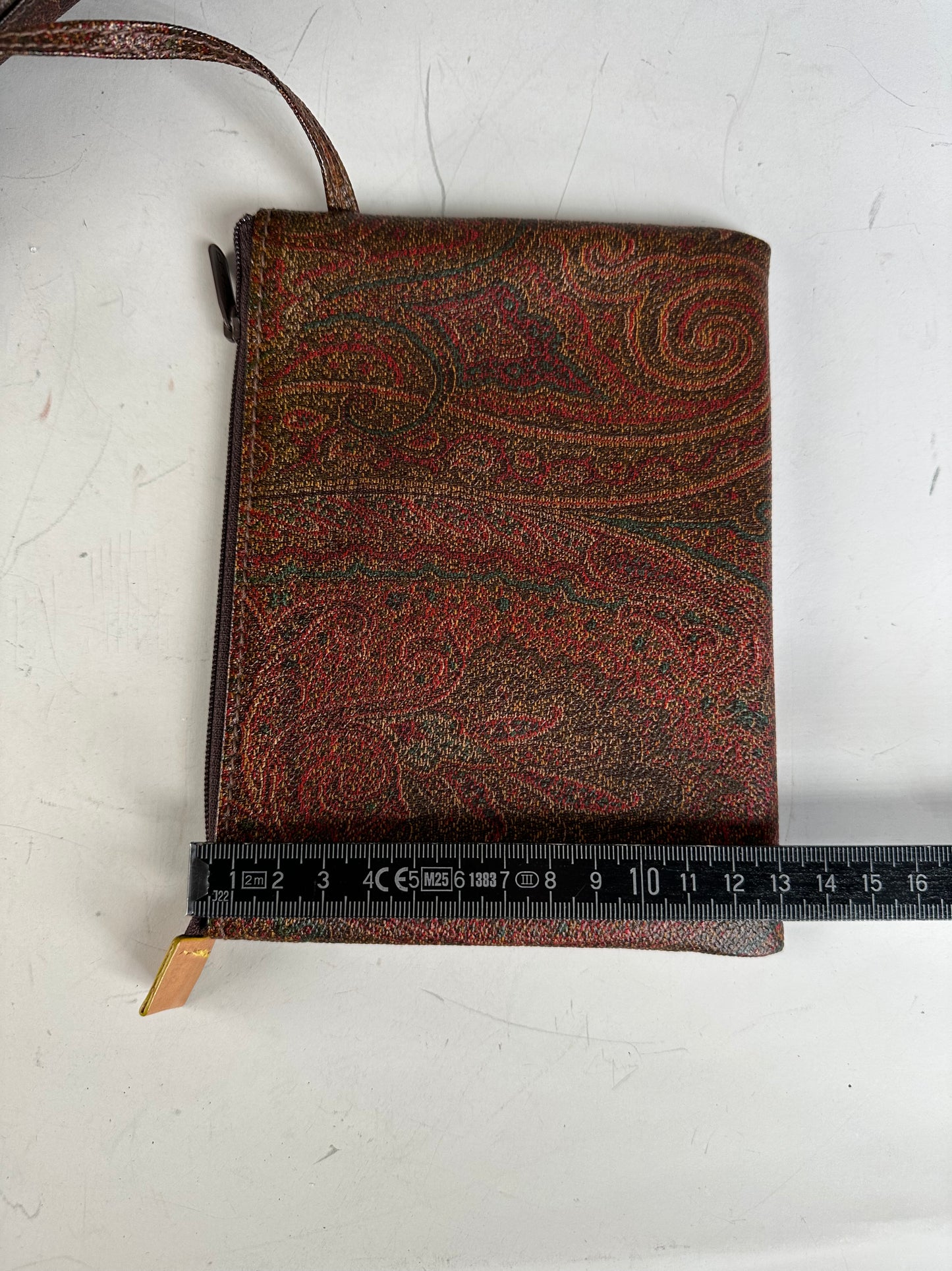 Vintage Etro Paisley Coated Canvas Tote Burgundy Rust