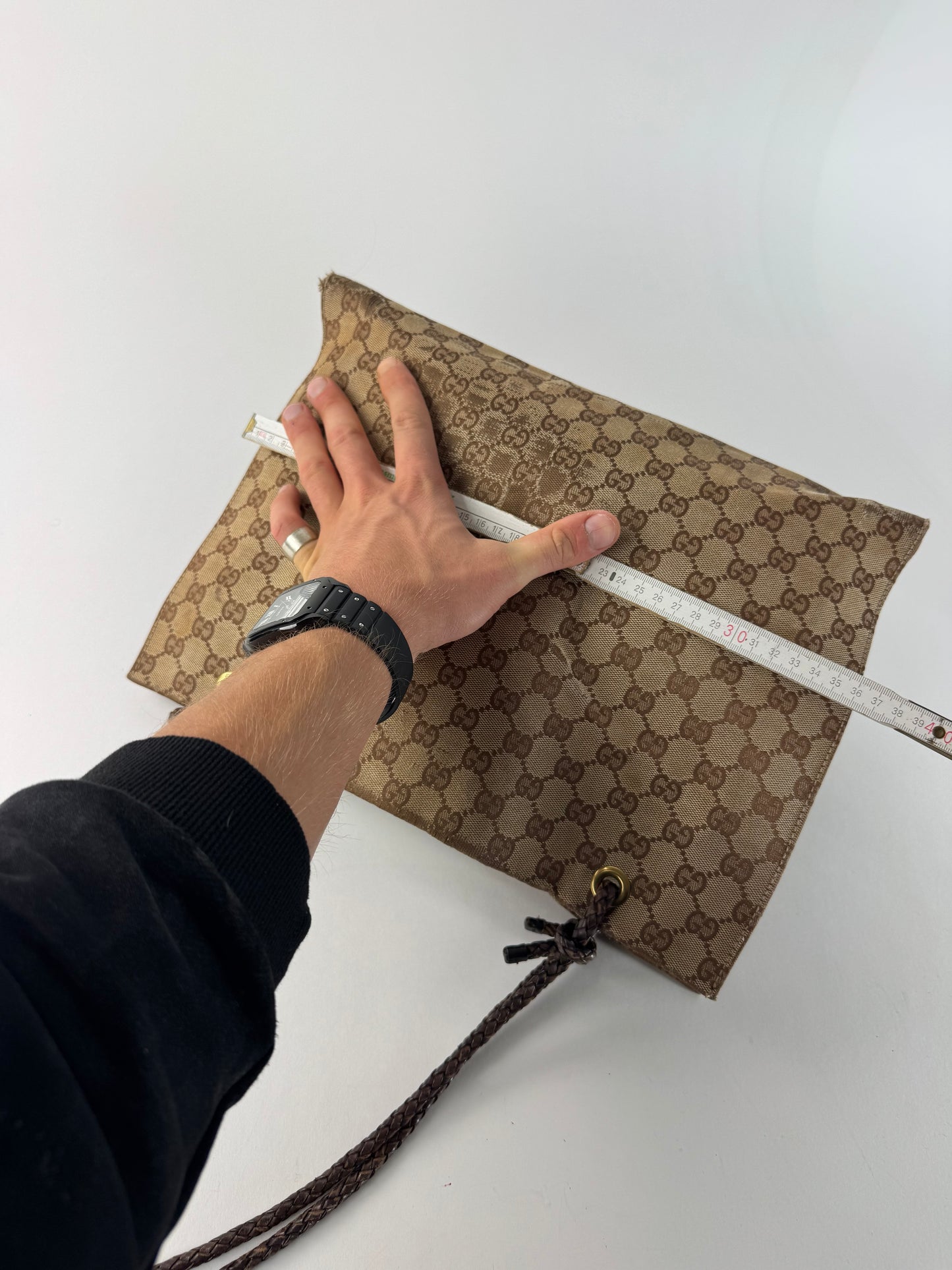 Vintage Gucci Monogram Tote Bag Beige Brown