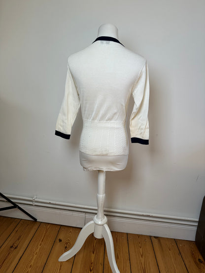 Vintage Dior Sports Crewneck Sweater Cream Navy M