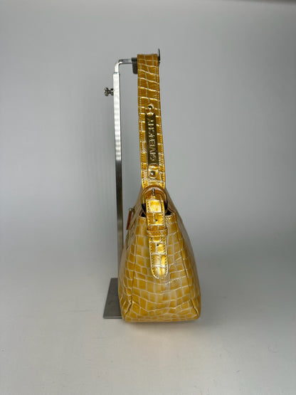 Vintage Givenchy Patent Leather Crocodile emblossed bag golden