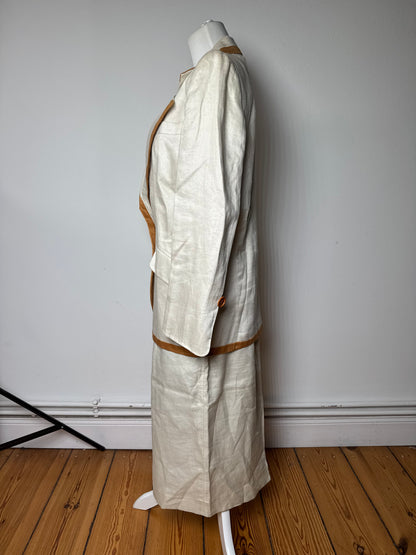 Vintage Dior Twin Set White Brown M/L