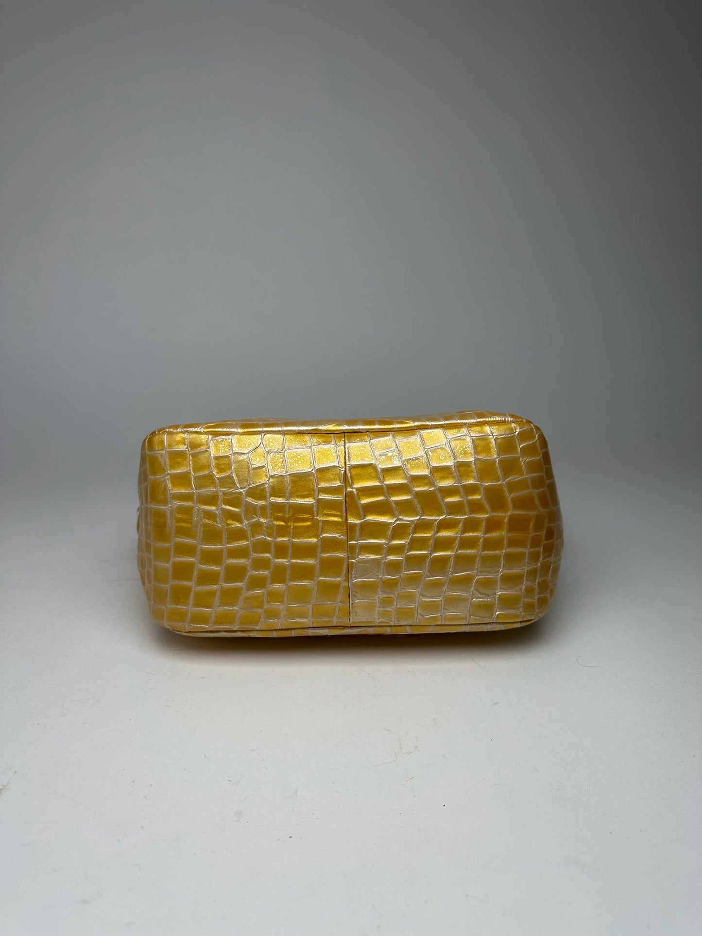 Vintage Givenchy Patent Leather Crocodile emblossed bag golden