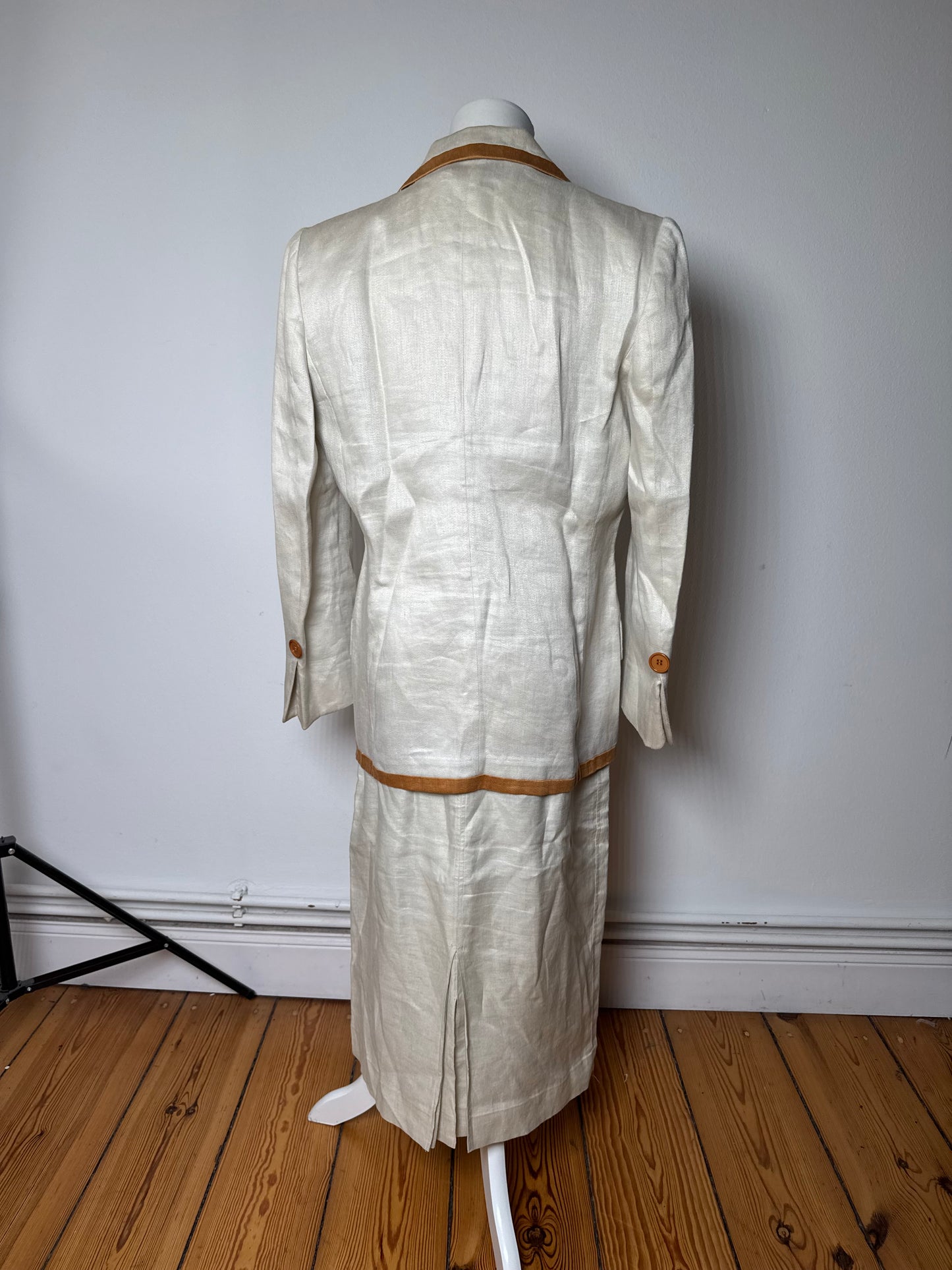 Vintage Dior Twin Set White Brown M/L