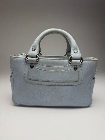 Vintage Celine baby blue leather mini bag