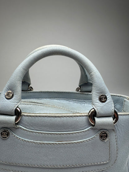 Vintage Celine baby blue leather mini bag