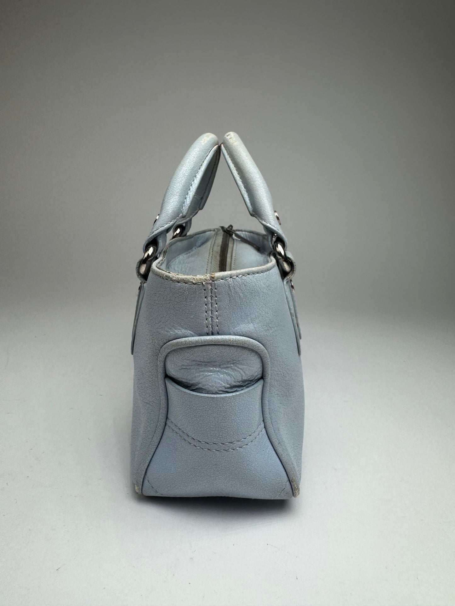 Vintage Celine baby blue leather mini bag