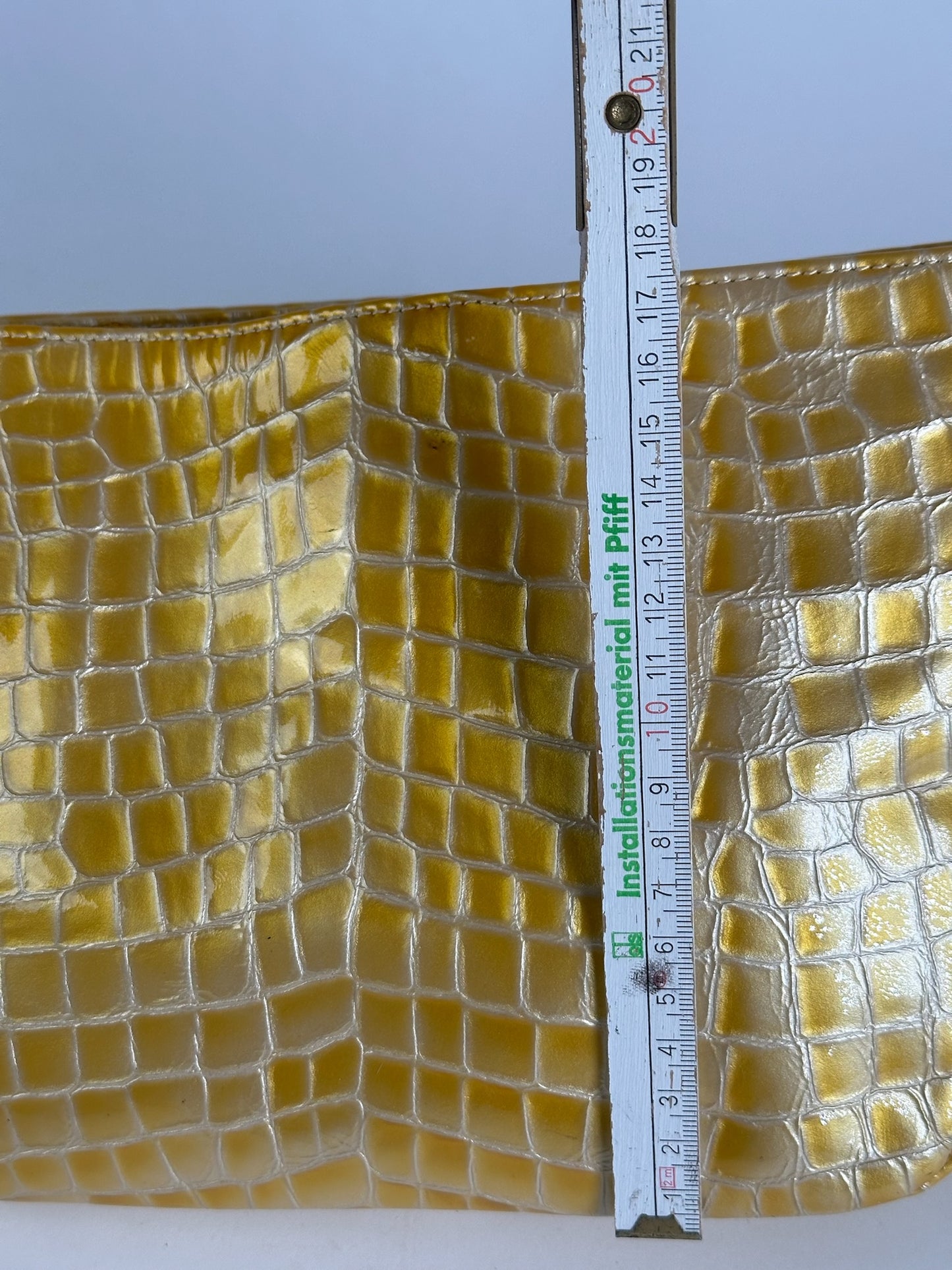 Vintage Givenchy Patent Leather Crocodile emblossed bag golden