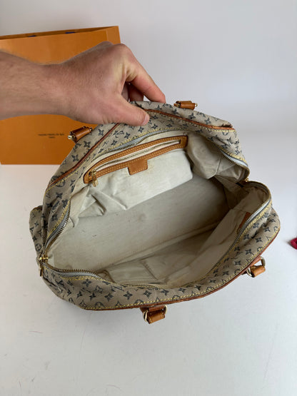 Vintage Louis Vuitton Monogram Mini Lin Canvas Handbag Beige Brown