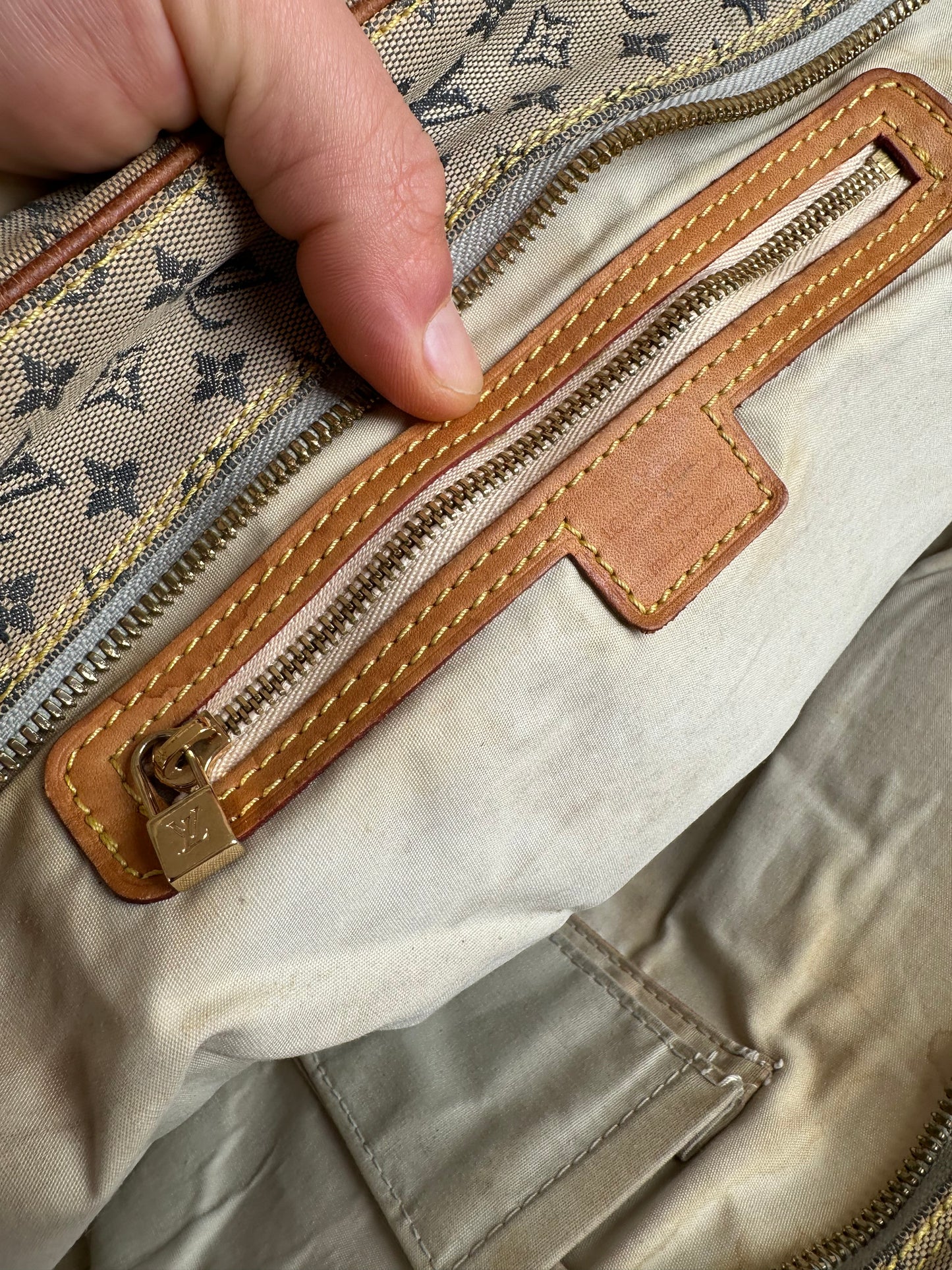 Vintage Louis Vuitton Monogram Mini Lin Canvas Handbag Beige Brown