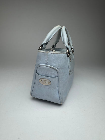 Vintage Celine baby blue leather mini bag