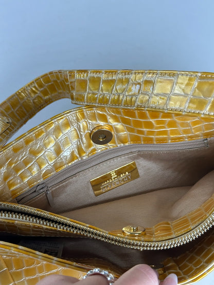 Vintage Givenchy Patent Leather Crocodile emblossed bag golden