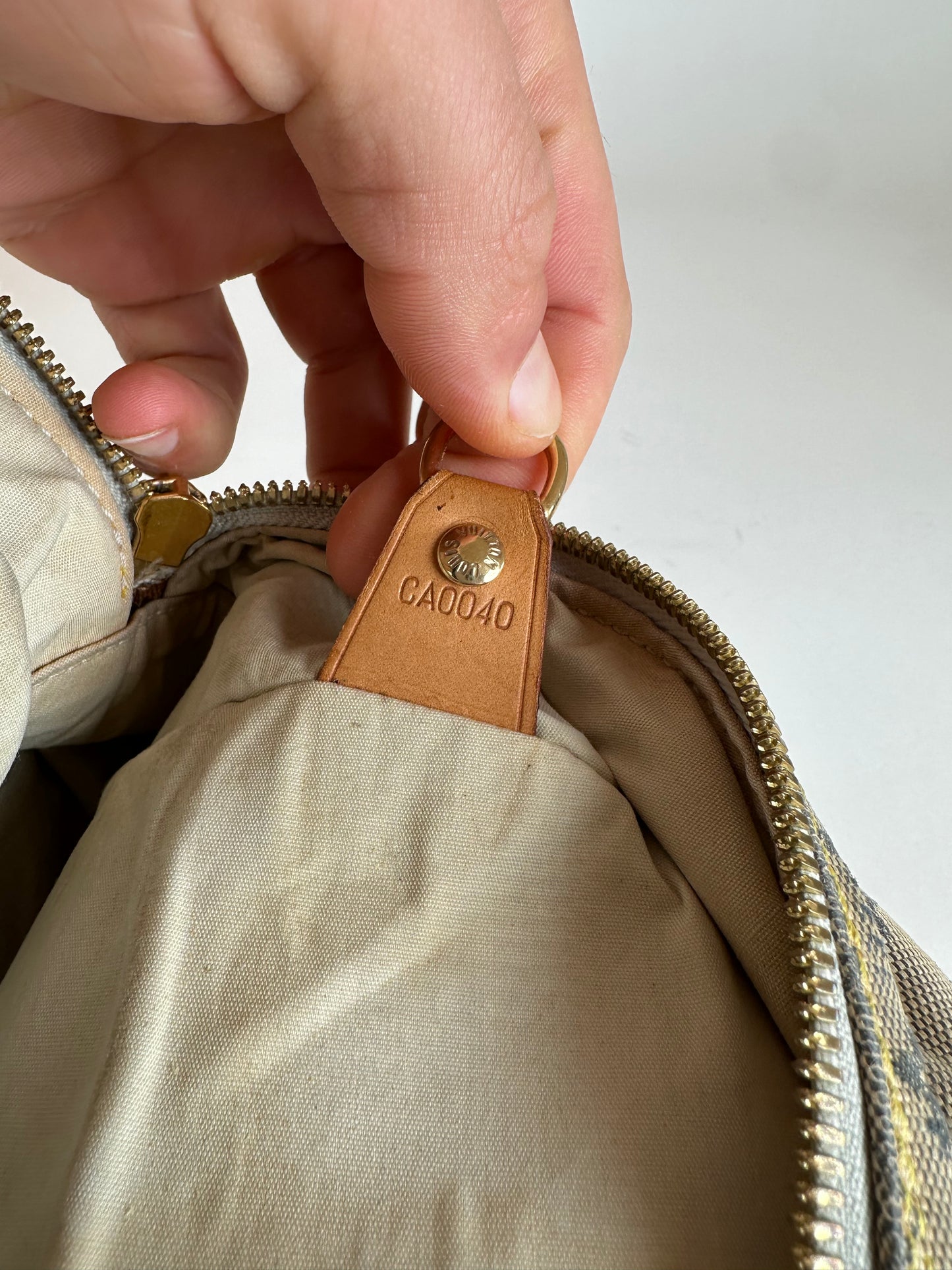 Vintage Louis Vuitton Monogram Mini Lin Canvas Handbag Beige Brown