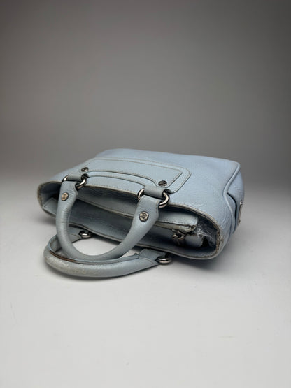 Vintage Celine baby blue leather mini bag
