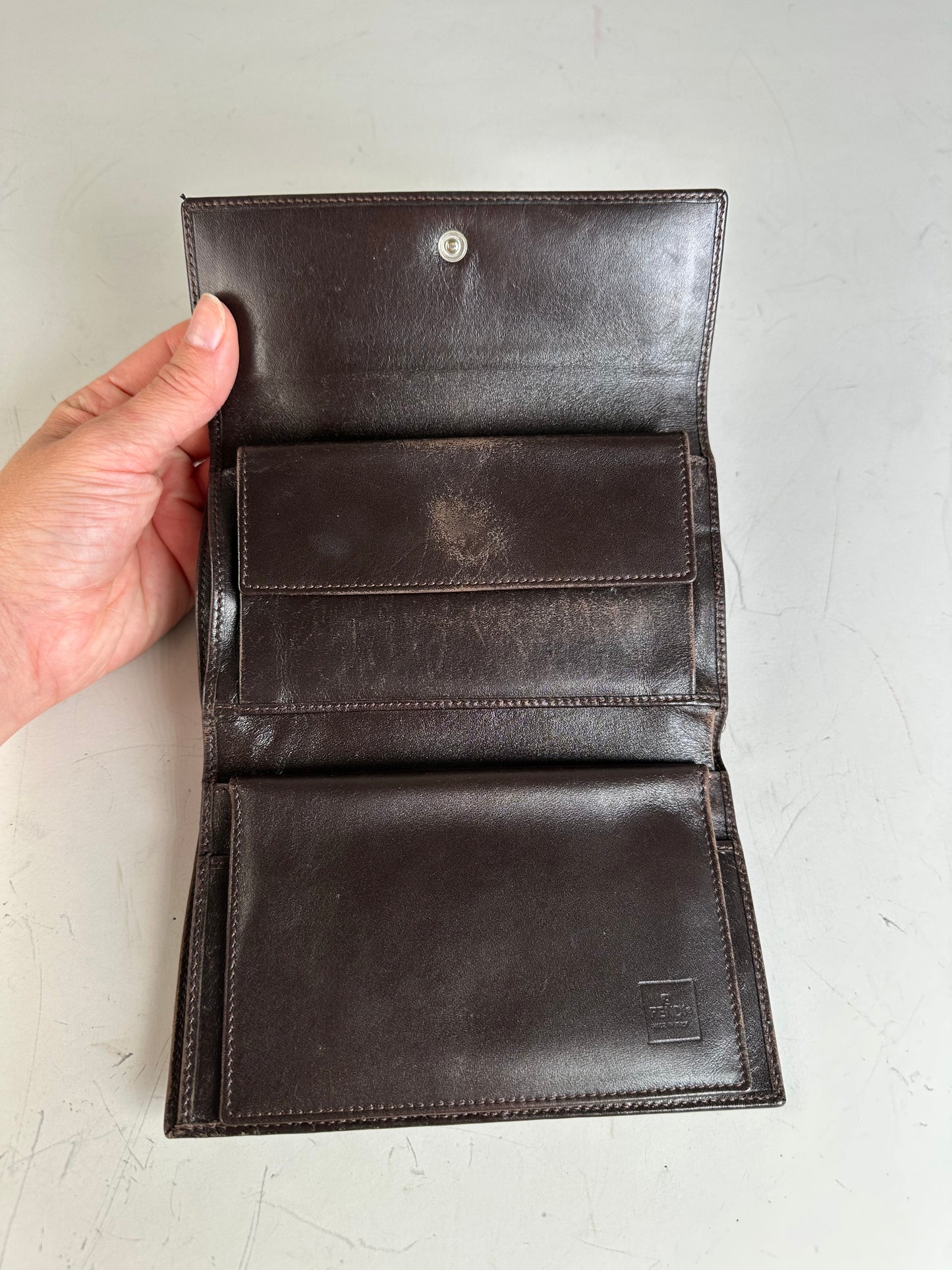 Vintage Fendi FF Monogram Canvas Wallet Brown Black
