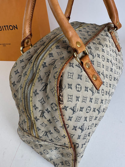 Vintage Louis Vuitton Monogram Mini Lin Canvas Handbag Beige Brown