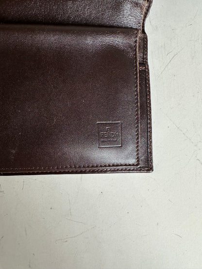 Vintage Fendi FF Monogram Canvas Wallet Brown Black