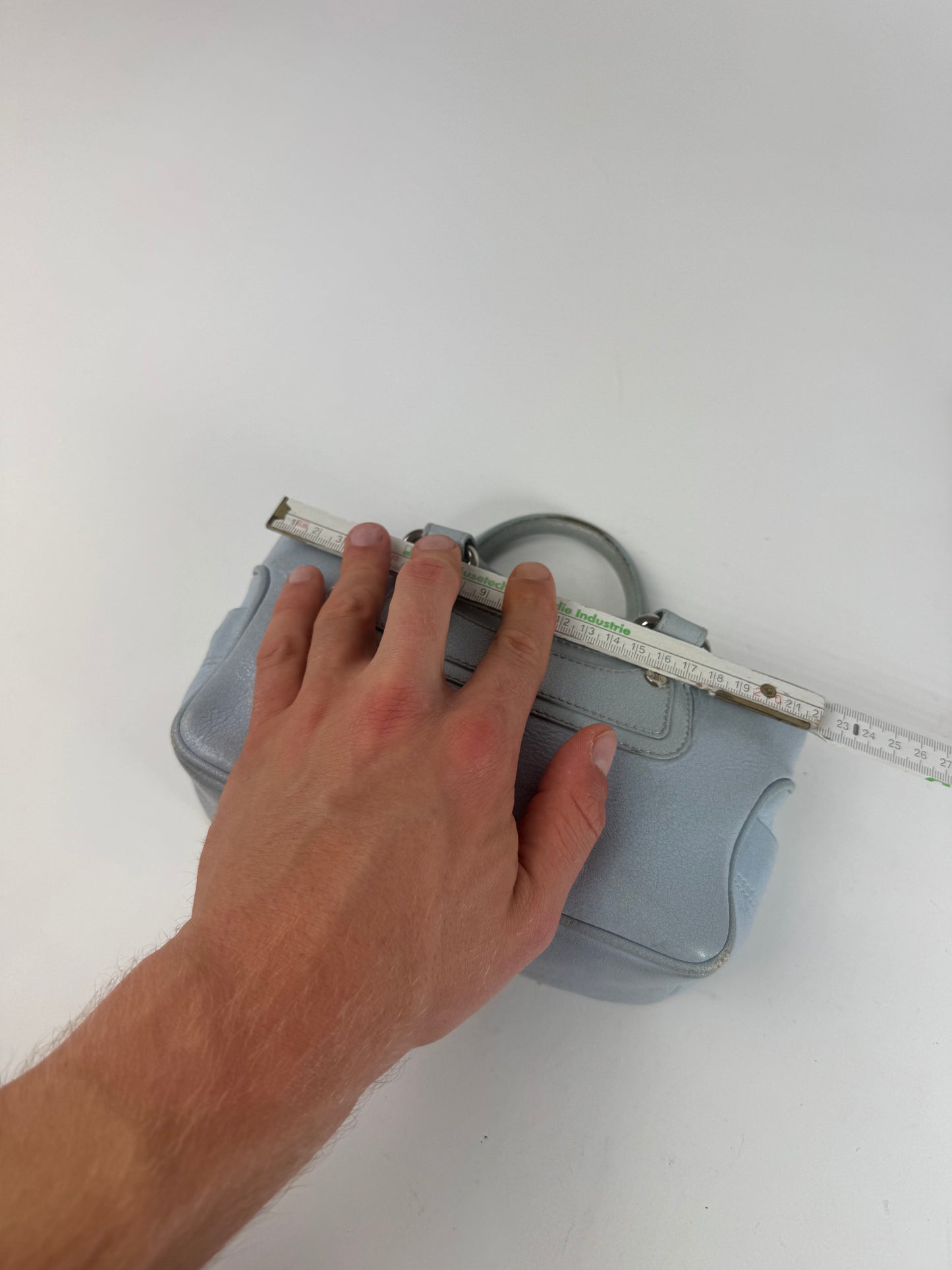 Vintage Celine baby blue leather mini bag