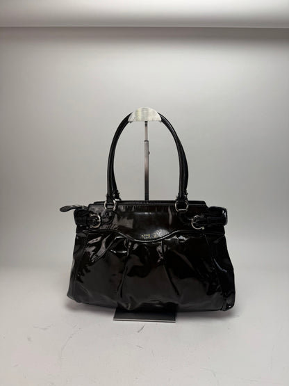 Vintage Salvatore Ferragamo Patent Leather Handbag Brown