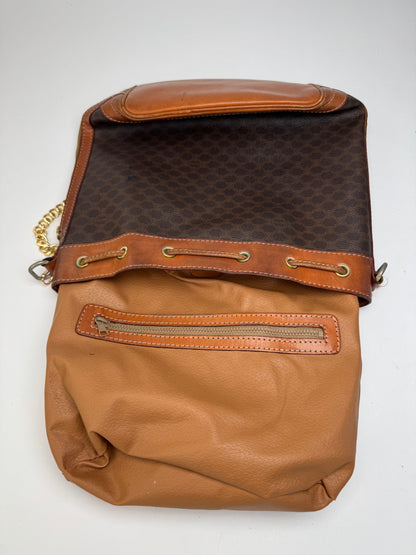 Sac vintage en cuir marron Celine Paris Sac Seau