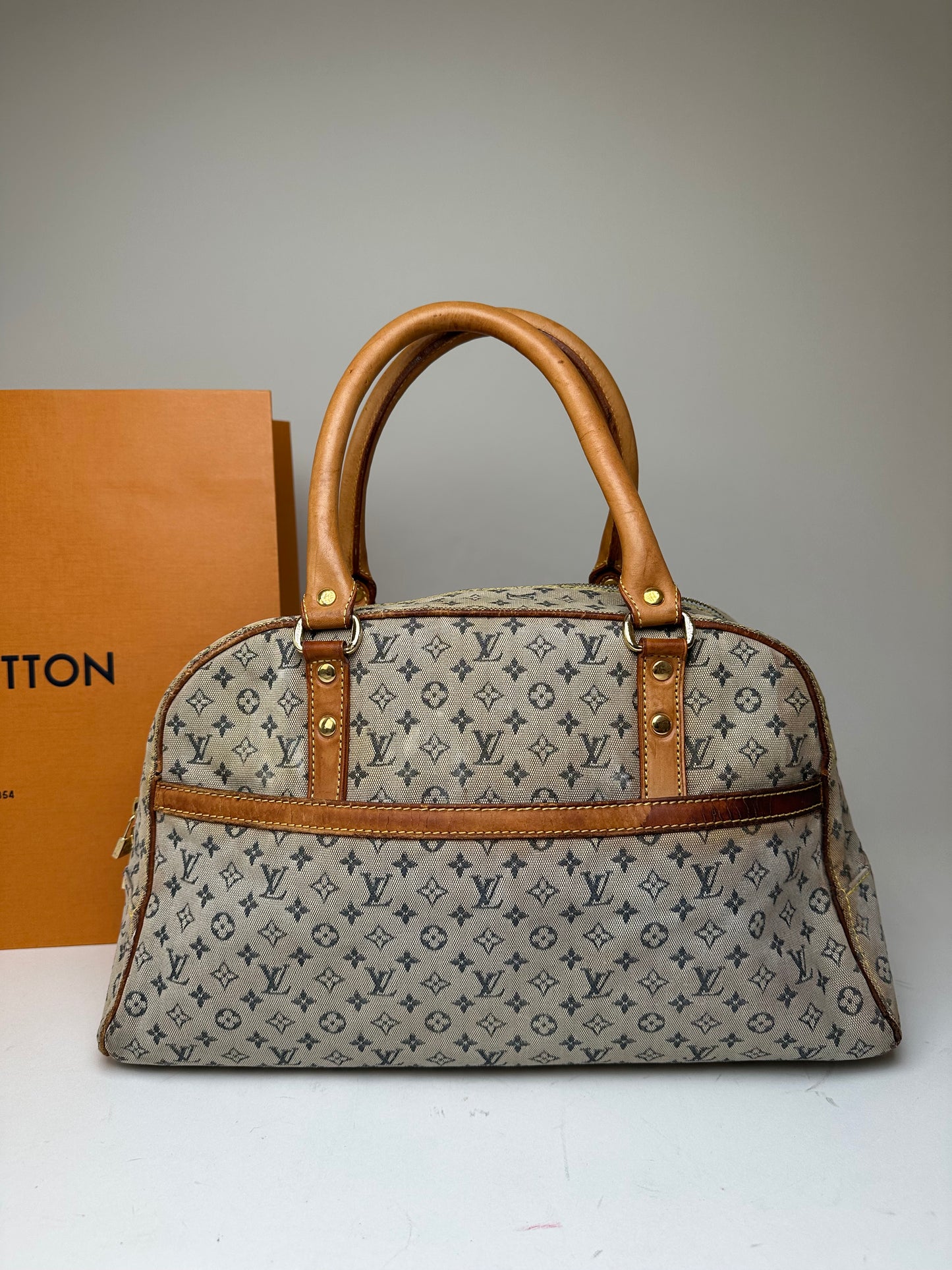 Vintage Louis Vuitton Monogram Mini Lin Canvas Handbag Beige Brown