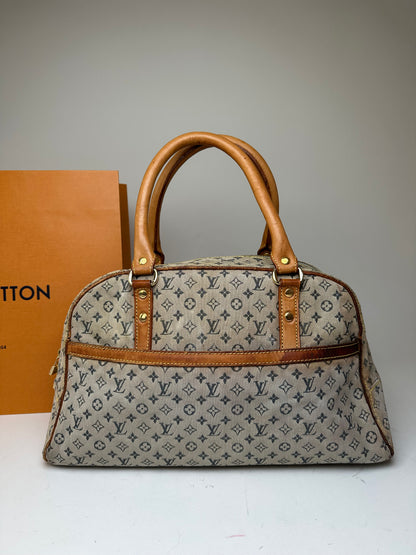 Vintage Louis Vuitton Monogram Mini Lin Canvas Handbag Beige Brown