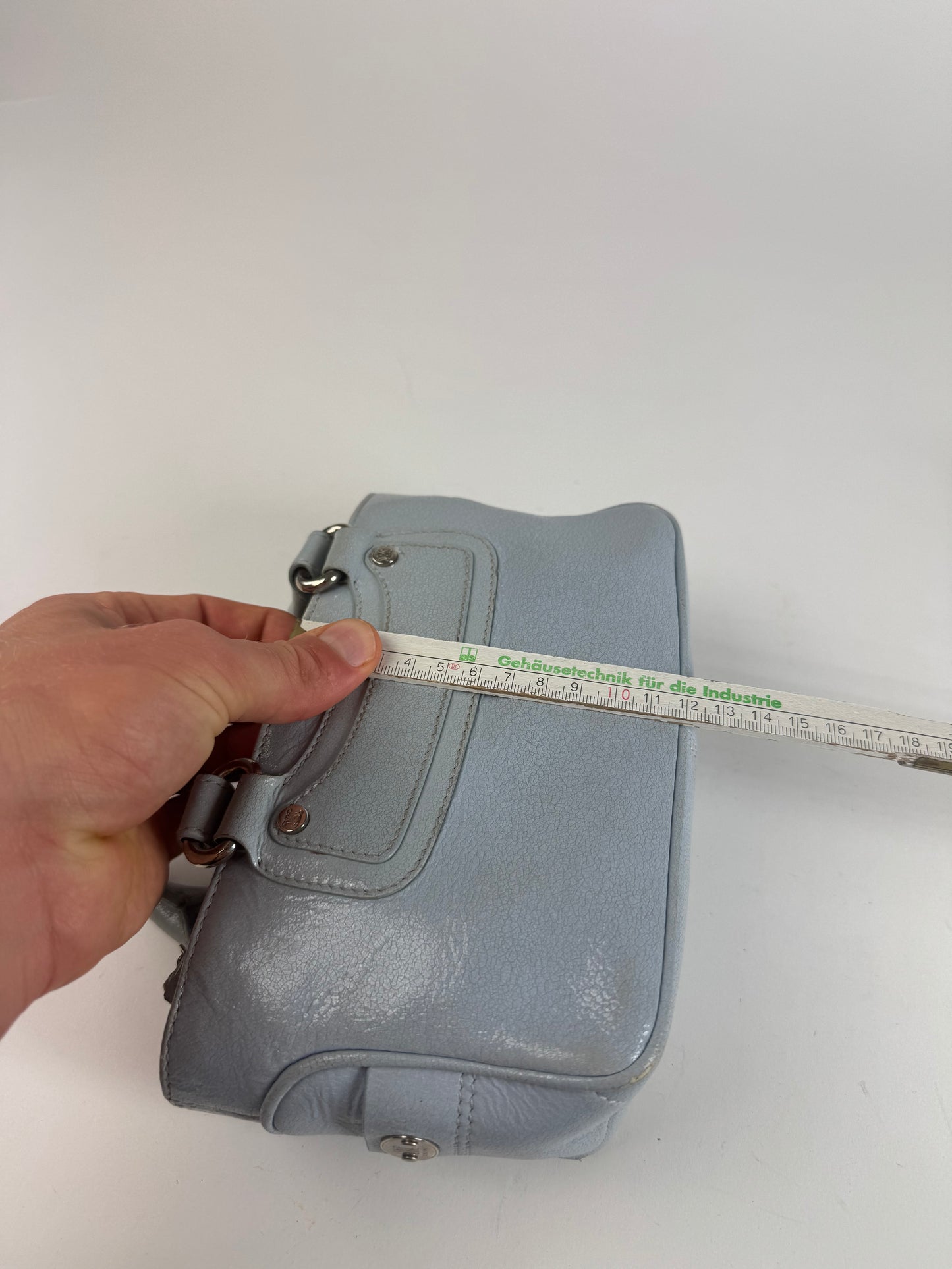 Vintage Celine baby blue leather mini bag