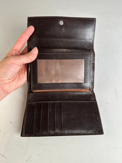 Vintage Fendi FF Monogram Canvas Wallet Brown Black