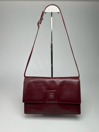 Vintage  Givenchy 4G leather bag burgundy