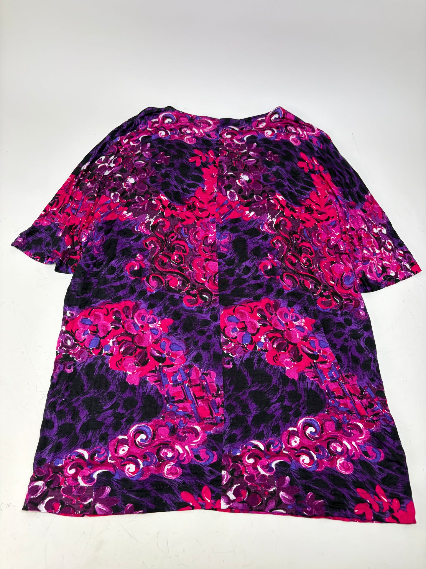 Vintage Versace Floral Silk Blend Tunic Fuchsia Purple M