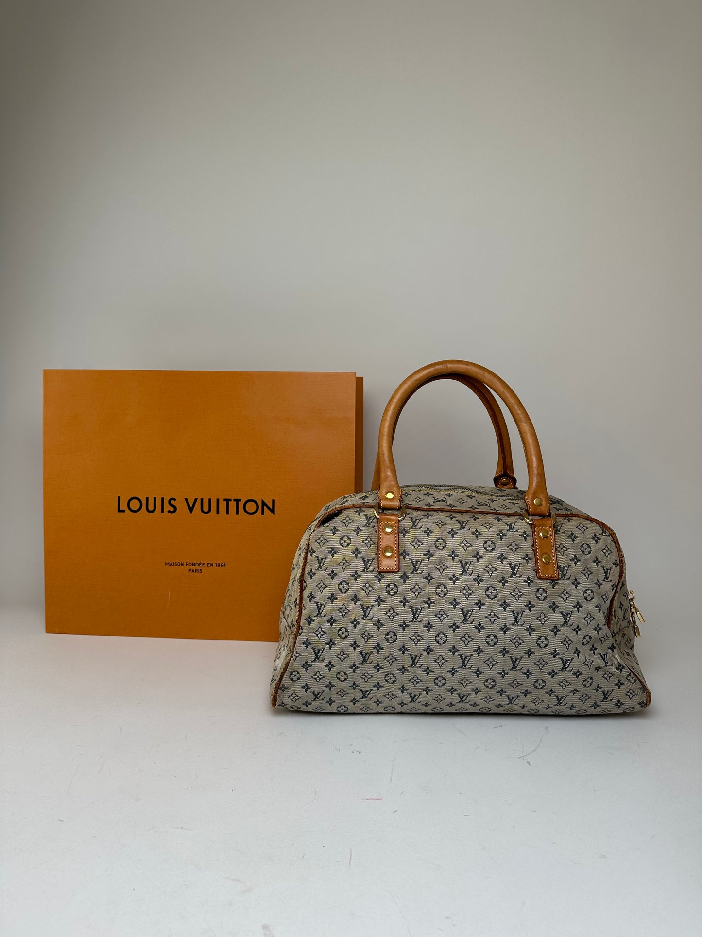 Vintage Louis Vuitton Monogram Mini Lin Canvas Handbag Beige Brown