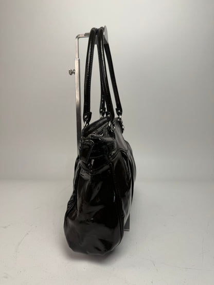 Vintage Salvatore Ferragamo Patent Leather Handbag Brown