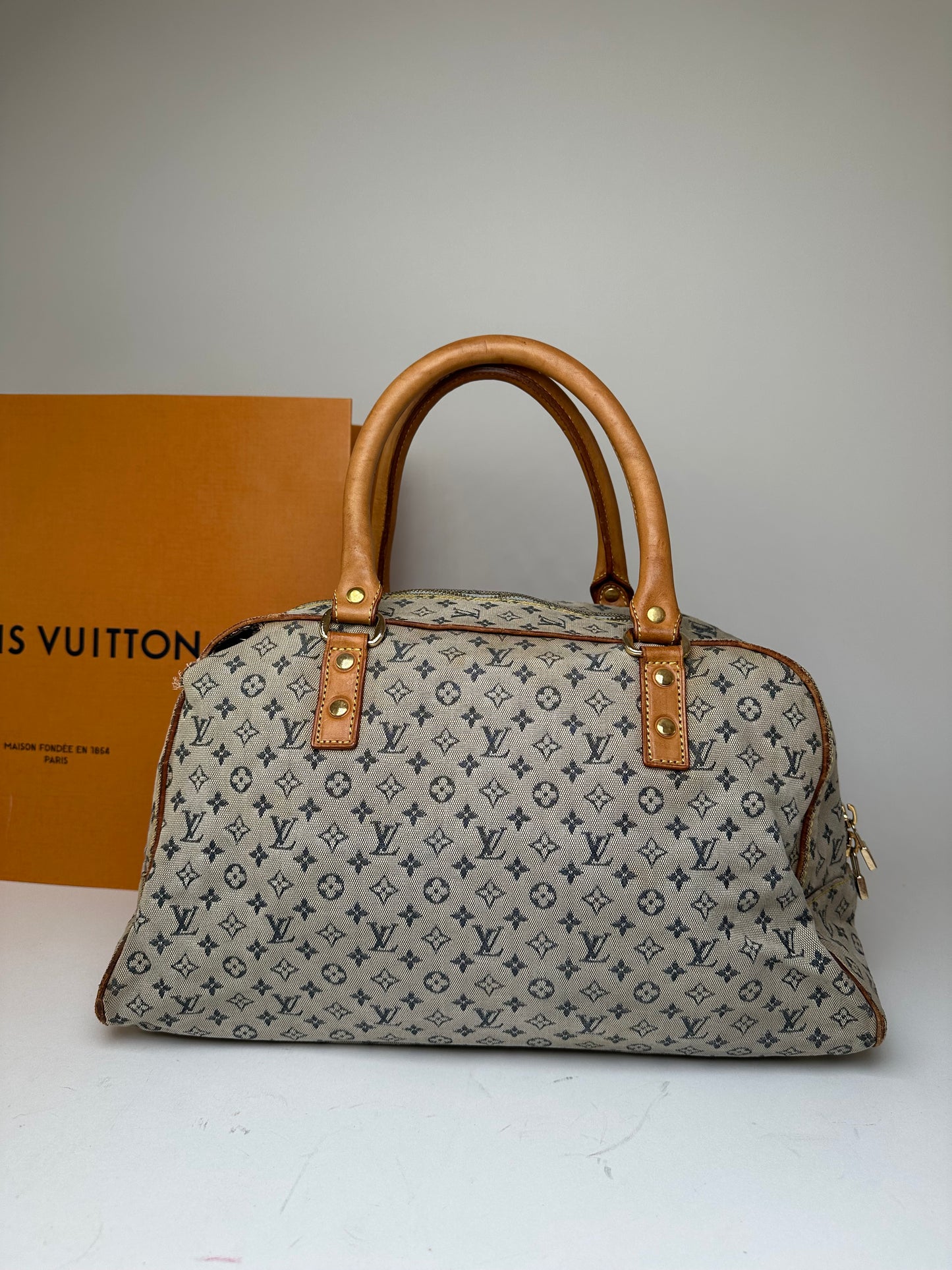 Vintage Louis Vuitton Monogram Mini Lin Canvas Handbag Beige Brown