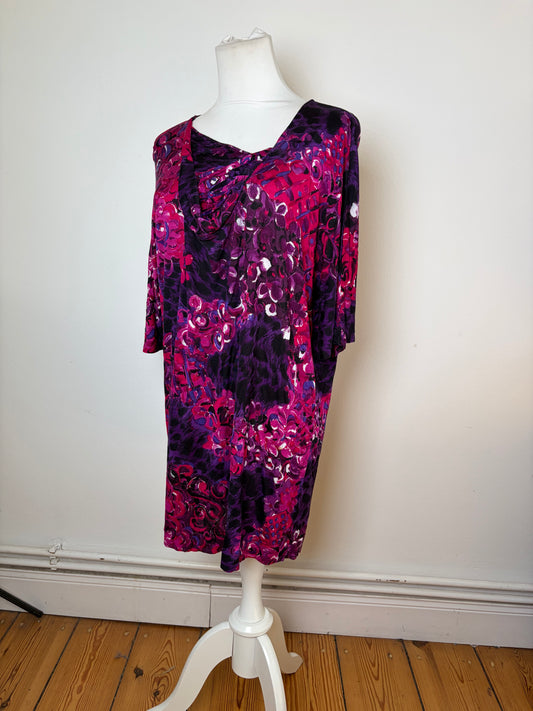 Vintage Versace Floral Silk Blend Tunic Fuchsia Purple M