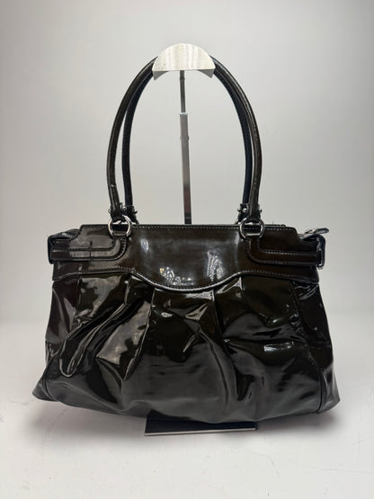 Vintage Salvatore Ferragamo Patent Leather Handbag Brown