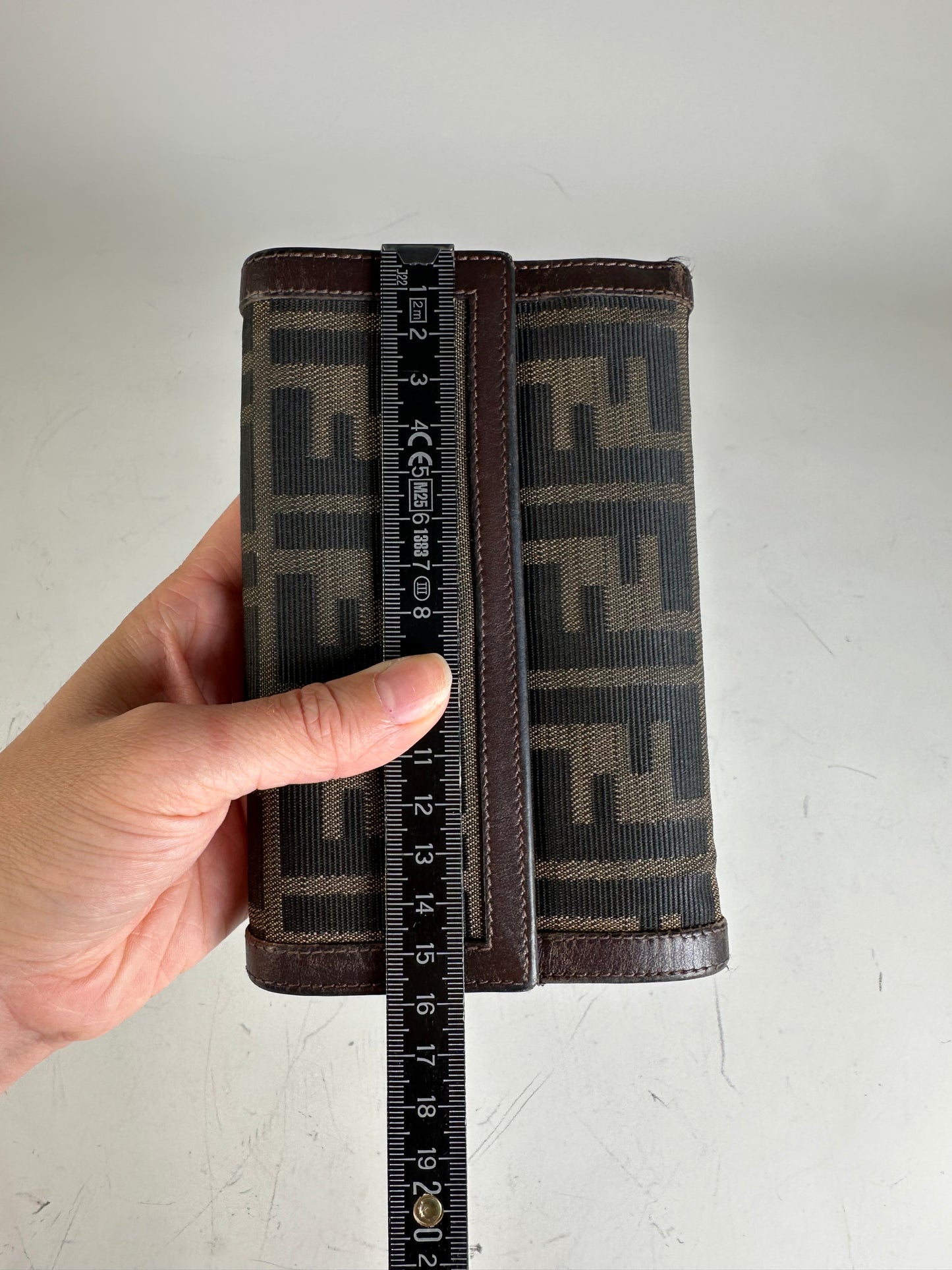 Vintage Fendi FF Monogram Canvas Wallet Brown Black